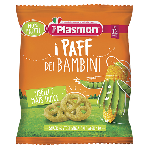 PLASMON DRY SNACK PAFF PISELLI-MAIS 15 G - Farmacia Mastrangelo 