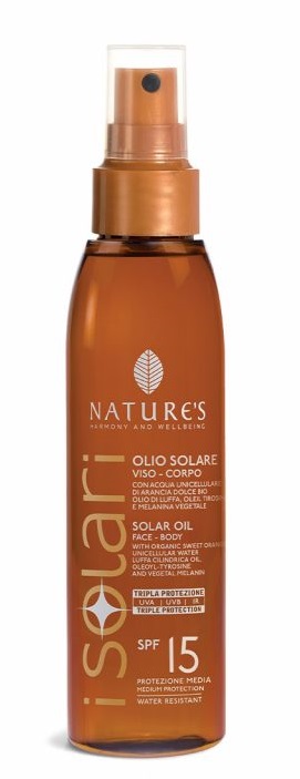 NATURE'S I SOLARI OLIO SOLARE VISO CORPO SPF 15 150 ML - Farmacia Mastrangelo 