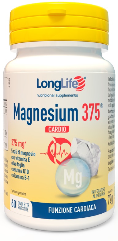 LONGLIFE MAGNESIUM 375 CARDIO 60 TAVOLETTE - Farmacia Mastrangelo 