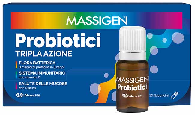 MASSIGEN PROBIOTICI 10 FLACONCINI X 8 ML - Farmacia Mastrangelo 