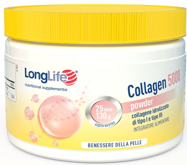 LONGLIFE COLLAGEN 5000 POWDER 130 G - Farmacia Mastrangelo 