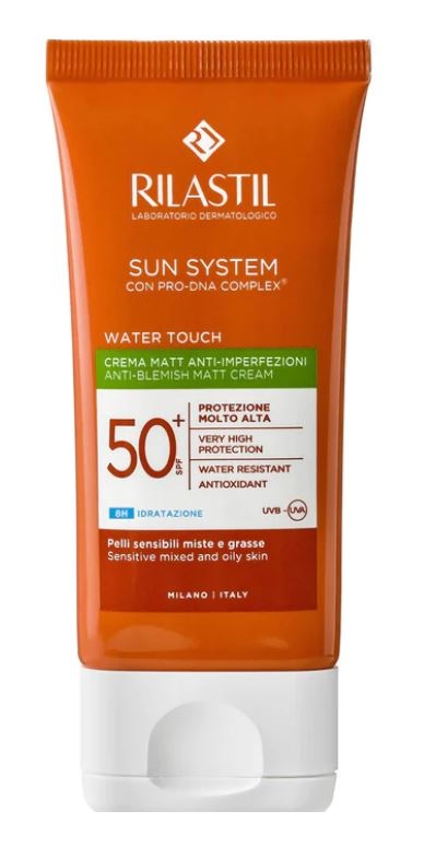 RILASTIL SUN SYSTEM WATER TOUCH MAT CREMA SPF50+ 50 ML - Farmacia Mastrangelo 