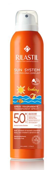 RILASTIL SUN SYSTEM BABY TRANSPARENT SPRAY SPF50+ 200 ML - Farmacia Mastrangelo 