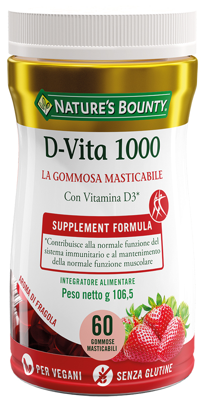 NATURE'S BOUNTY D VITA 1000 60 GOMMOSE MASTICABILI - Farmacia Mastrangelo 