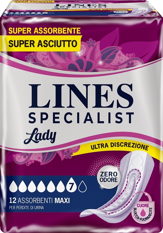 ASSORBENTI PER INCONTINENZA LINES SPECIALIST LADY 12 PEZZI - Farmacia Mastrangelo 