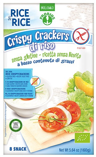 RICE&RICE CRISPY CRACKERS 100% RISO 160 G SENZA LIEVITO - Farmacia Mastrangelo 