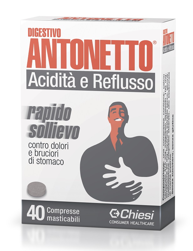 DIGESTIVO ANTONETTO ACIDITA' E REFLUSSO 40 COMPRESSE MASTICABILI - Farmacia Mastrangelo 