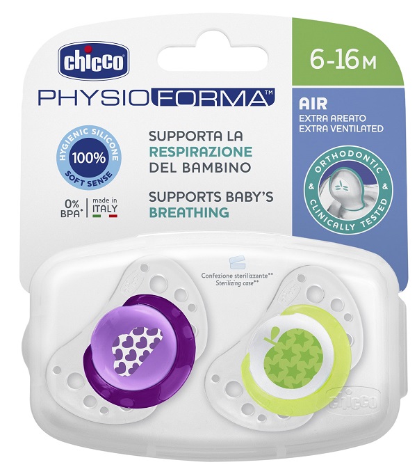 CHICCO SUCCHIETTO AIR GIRL IN SILICONE 6-16 MESI 2 PEZZI - Farmacia Mastrangelo 