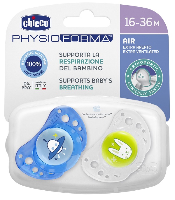 CHICCO SUCCHIETTO AIR BOY IN SILICONE 16-36 MESI 2 PEZZI - Farmacia Mastrangelo 