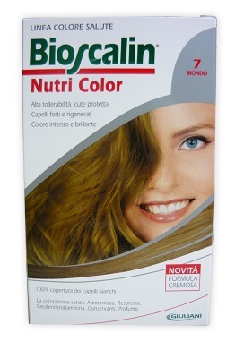 BIOSCALIN NUTRI COLOR 7 BIONDO SINCROB 124 ML - Farmacia Mastrangelo 