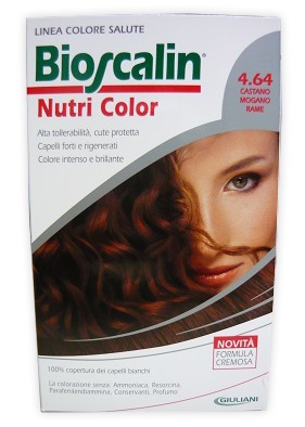 BIOSCALIN NUTRI COLOR 4,64 CASTANO MOGANO RAME 124 ML - Farmacia Mastrangelo 