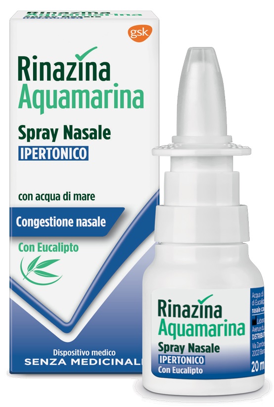 RINAZINA AQUAMARINA SPRAY NASALE IPERTONICO CON EUCALIPTO 20 ML - Farmacia Mastrangelo 