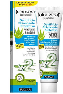 ALOEVERA2 DENTIFRICIO SBIANCANTE PROTETTIVO CON STEVIA 100 ML - Farmacia Mastrangelo 