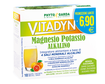 VITADYN MAGNESIO POTASSIO ALKALINO SENZA ZUCCHERO 10 BUSTINE - Farmacia Mastrangelo 