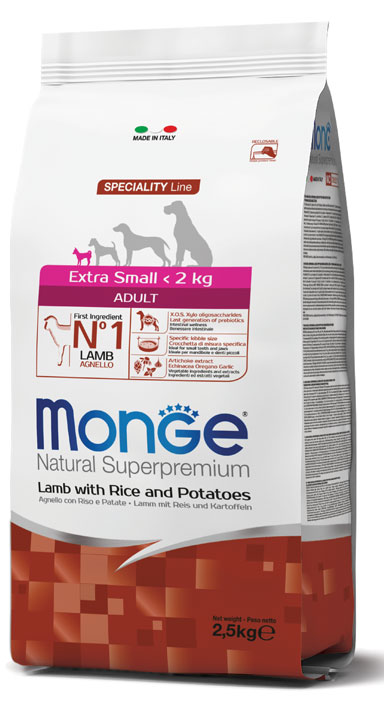 MONGE EXTRA SMALL ADULT AGNELLO RISO & PATATE 800 G - Farmacia Mastrangelo 