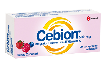 CEBION MASTICABILE SENZA ZUCCHERO VITAMINA C 500 MG 20 COMPRESSE - Farmacia Mastrangelo 