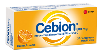 CEBION MASTICABILE ARANCIA VITAMINA C 500 MG 20 COMPRESSE - Farmacia Mastrangelo 