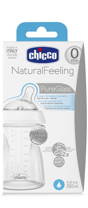 CHICCO BIBERON NATURALFEELING VETRO 0M+ 250 ML - Farmacia Mastrangelo 