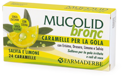 MUCOLID BRONC SALVIA & LIMONE 24 CARAMELLE - Farmacia Mastrangelo 