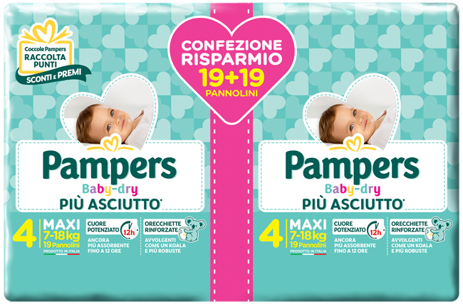 PAMPERS BABY-DRY DUO DWCT MAXI 38 PEZZI - Farmacia Mastrangelo 