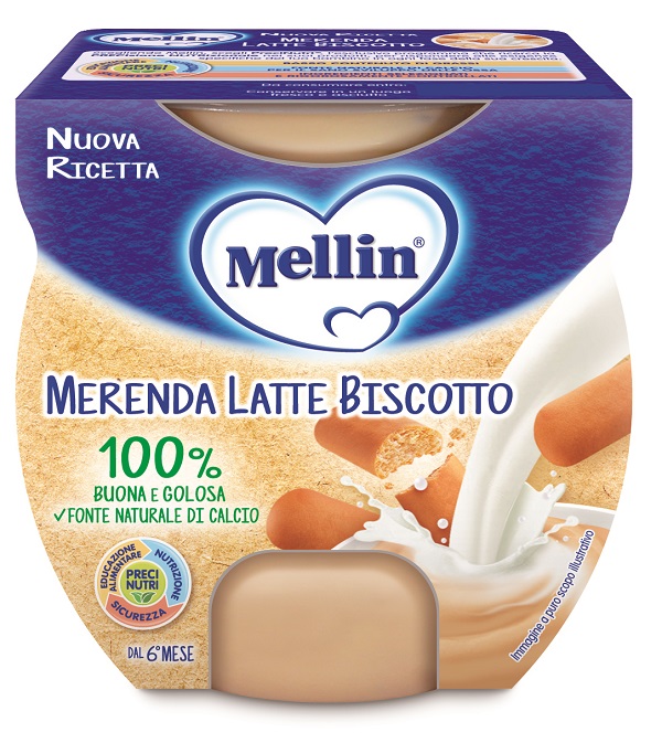 MELLIN MERENDA LATTE BISCOTTO 2 X 100 G - Farmacia Mastrangelo 