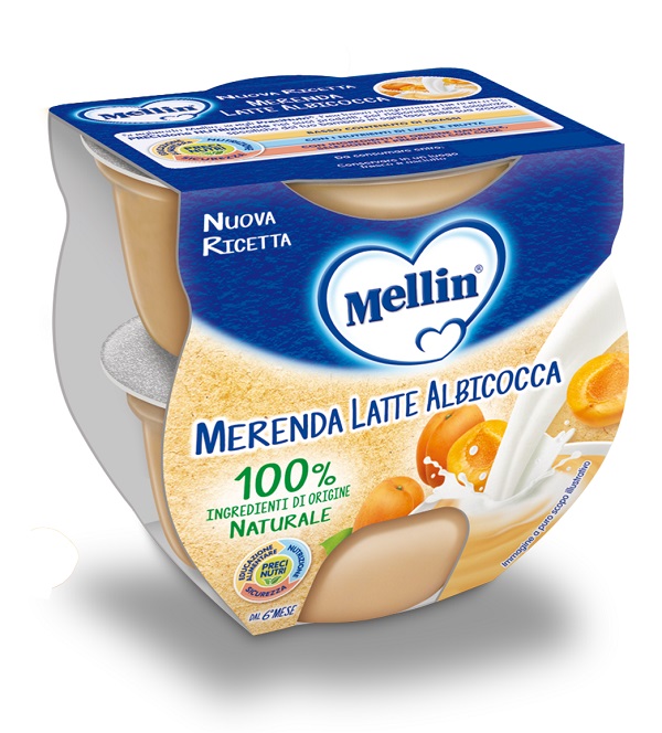 MELLIN MERENDA LATTE ALBICOCCA 2 X 100 G - Farmacia Mastrangelo 