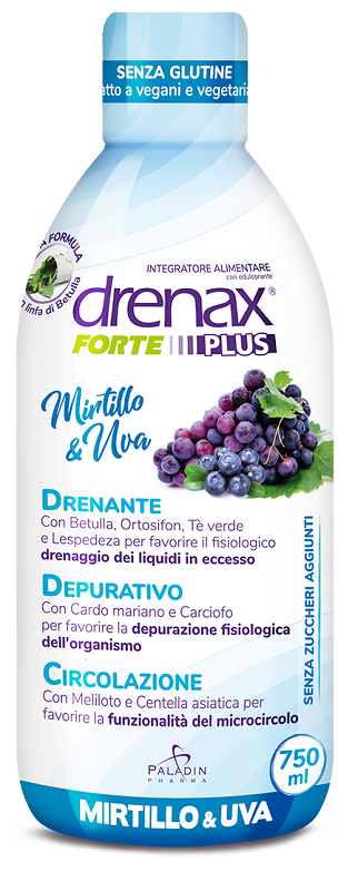 DRENAX FORTE PLUS ORIGINALE CON MIRTILLO E UVA 750 ML - Farmacia Mastrangelo 