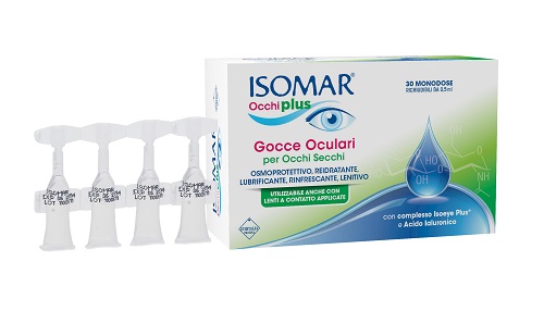ISOMAR OCCHI PLUS GOCCE OCULARI PER OCCHI SECCHI ALL'ACIDO IALURONICO 0,25% 30 FLACONCINI MONODOSE - Farmacia Mastrangelo 