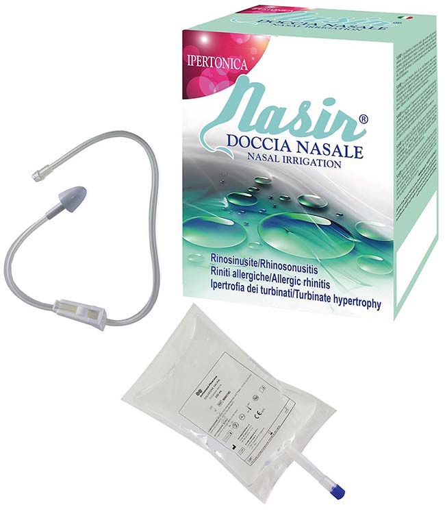 NASIR DOCCIA NASALE 2 SACCHE 250 ML ISOTONICA + 1 DEFLUSSORE - Farmacia Mastrangelo 