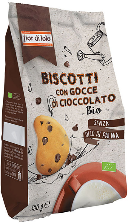 BISCOTTI CON GOCCE DI CIOCCOLATO BIO 350 G - Farmacia Mastrangelo 