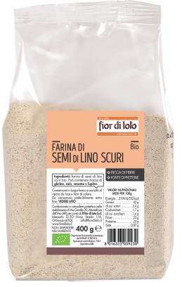 FARINA DI SEMI DI LINO SCURI BIO 400 G - Farmacia Mastrangelo 