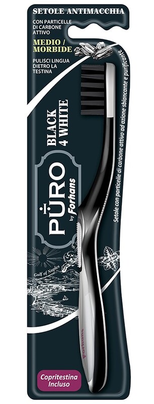 FORHANS SPAZZOLINO BLACK4WHITE SETOLE CARBONE - Farmacia Mastrangelo 