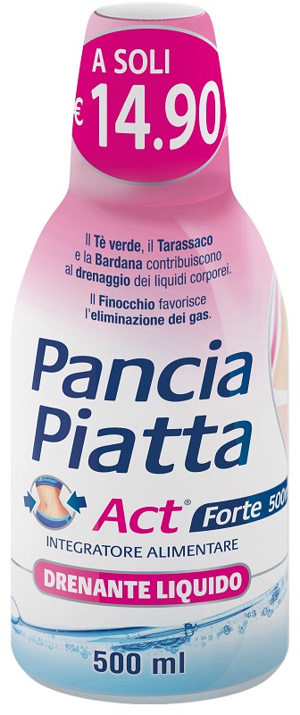 PANCIA PIATTA ACT FORTE DRENANTE LIQUIDO 500 ML - Farmacia Mastrangelo 