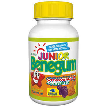 BENEGUM JUNIOR VIT C E FERRO 40 CARAMELLE GOMMOSE GUSTO FRUTTA - Farmacia Mastrangelo 
