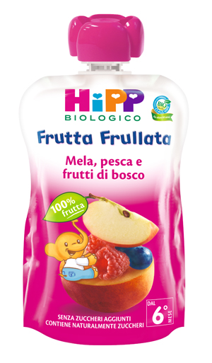 HIPP BIO FRUTTA FRULLATA MELA PESCA FRUTTI DI BOSCO 90 G - Farmacia Mastrangelo 