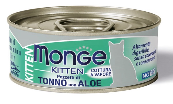 MONGE NATURAL QUALITY GATTO MONGE JELLY PEZZETTI TONNO BONITO/ALOE KITTEN 80 G - Farmacia Mastrangelo 
