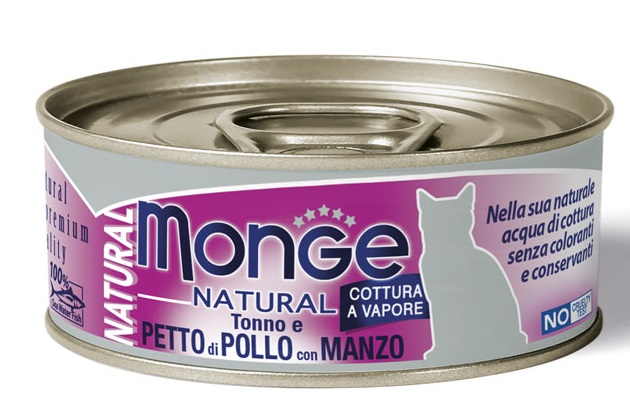 MONGE NATURAL QUALITY GATTO MONGE NATURAL PETTO DI POLLO CON MANZO 80 G - Farmacia Mastrangelo 