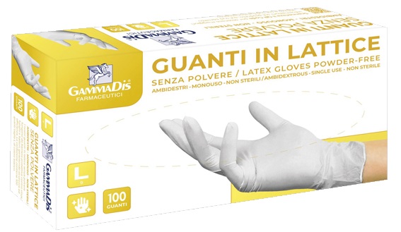 GUANTI LATTICE CON POLVERE MEDIUM 100 PEZZI GAMMADIS - Farmacia Mastrangelo 