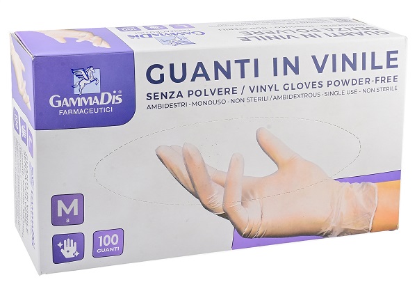 GUANTI VINILE SENZA POLVERE MEDIUM 100 PEZZI GAMMADIS - Farmacia Mastrangelo 