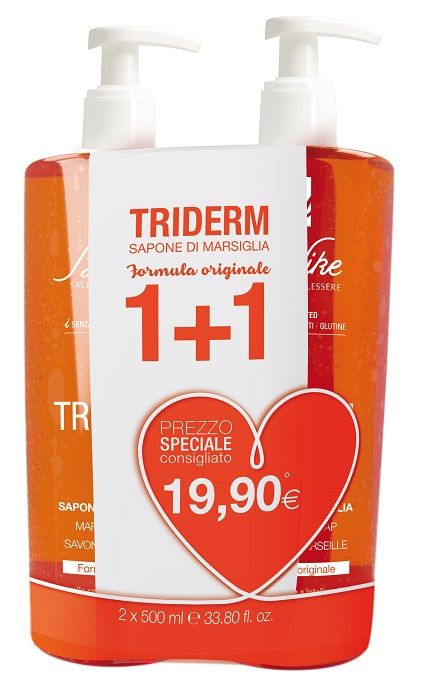 TRIDERM SAPONE DI MARSIGLIA BIPACK 2 FLACONI DA 500 ML - Farmacia Mastrangelo 