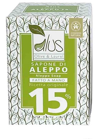 ALUS OLICE & LAUREL SAPONE DI ALEPPO FATTO A MANO 15% 200 G - Farmacia Mastrangelo 