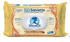 SANO E BELLO SALVIETTE DETERGENTI NF ALLA VANIGLIA E CANNELLA 50 PEZZI - Farmacia Mastrangelo 