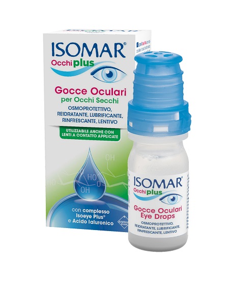 ISOMAR OCCHI PLUS GOCCE OCULARI PER OCCHI SECCHI ALL'ACIDO IALURONICO 0,25% 10 ML - Farmacia Mastrangelo 