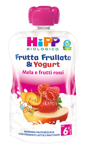 HIPP BIO FRUTTA FRULLATA YOGURT MELA FRUTTI ROSSI 90 G - Farmacia Mastrangelo 