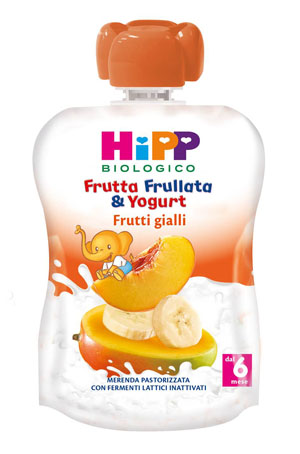 HIPP BIO FRUTTA FRULLATA YOGURT FRUTTI GIALLI 90 G - Farmacia Mastrangelo 