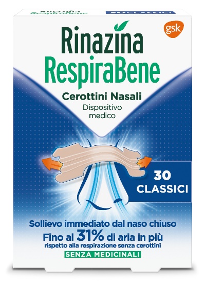 RINAZINA RESPIRABENE CEROTTI NASALI CLASSICI CARTON 30 PEZZI - Farmacia Mastrangelo 
