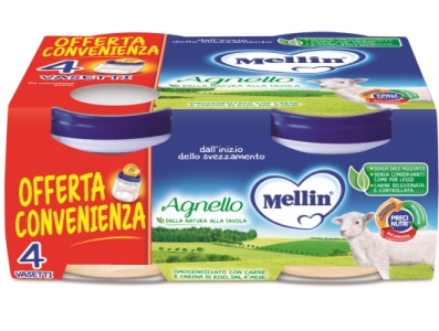 MELLIN OMOGENEIZZATO AGNELLO 4 PEZZI X 80 G - Farmacia Mastrangelo 