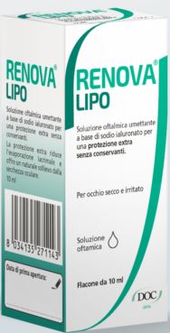 RENOVA COLLIRIO SOSTITUTO LACRIMALE A BASE DI ACIDO IALURONICO 0,4% E LIPIDI FLACONE DA 10 ML SENZA CONSERVANTI - Farmacia Mastrangelo 