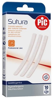 CEROTTO PER SUTURA PIC SOLUTION 6 X 100 MM 10 PEZZI - Farmacia Mastrangelo 
