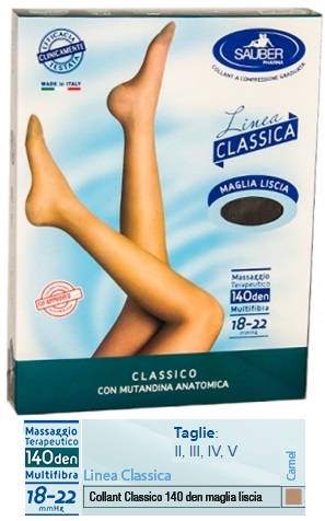 SAUBER CLASSICO COLLANT 140 DENARI MAGLIA LISCIA CAMEL 3 - Farmacia Mastrangelo 
